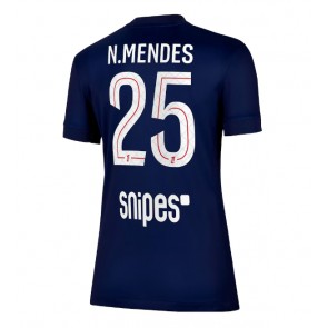 Paris Saint-Germain Nuno Mendes #25 Hjemmebanetrøje Dame 2025-26 Kortærmet